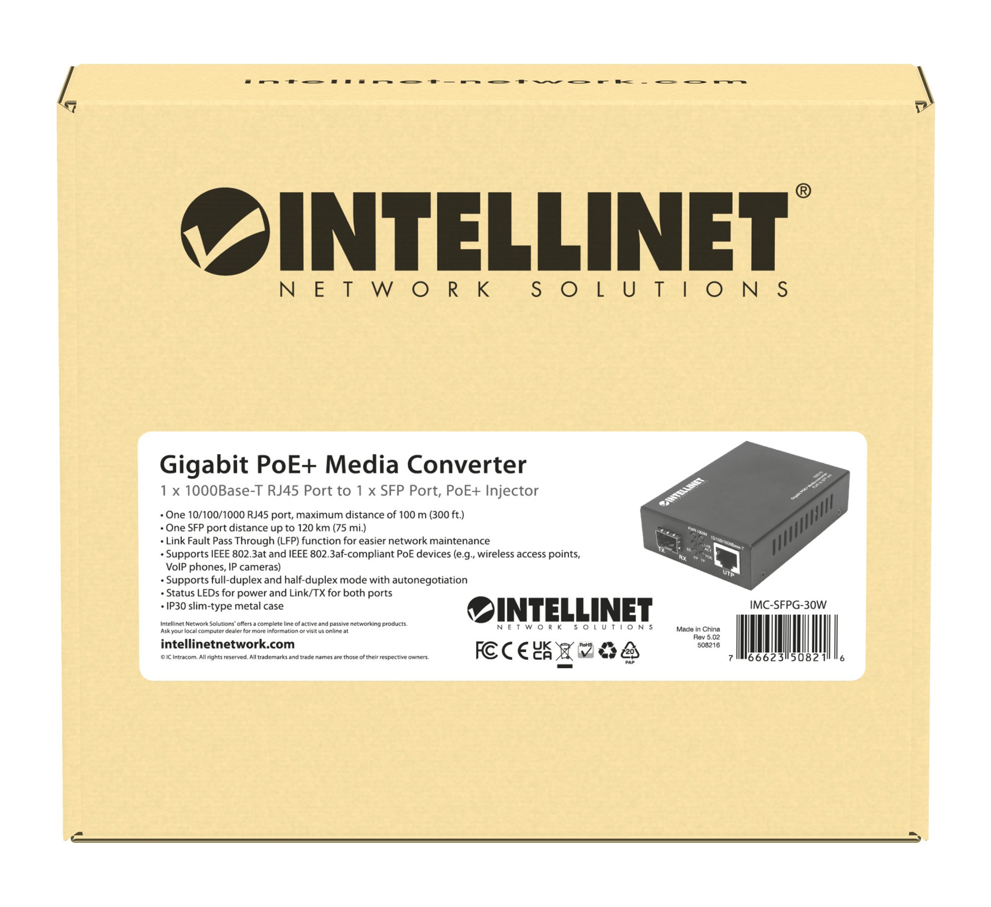 Media Converter Gigabit PoE+ INTELLINET - immagine 8