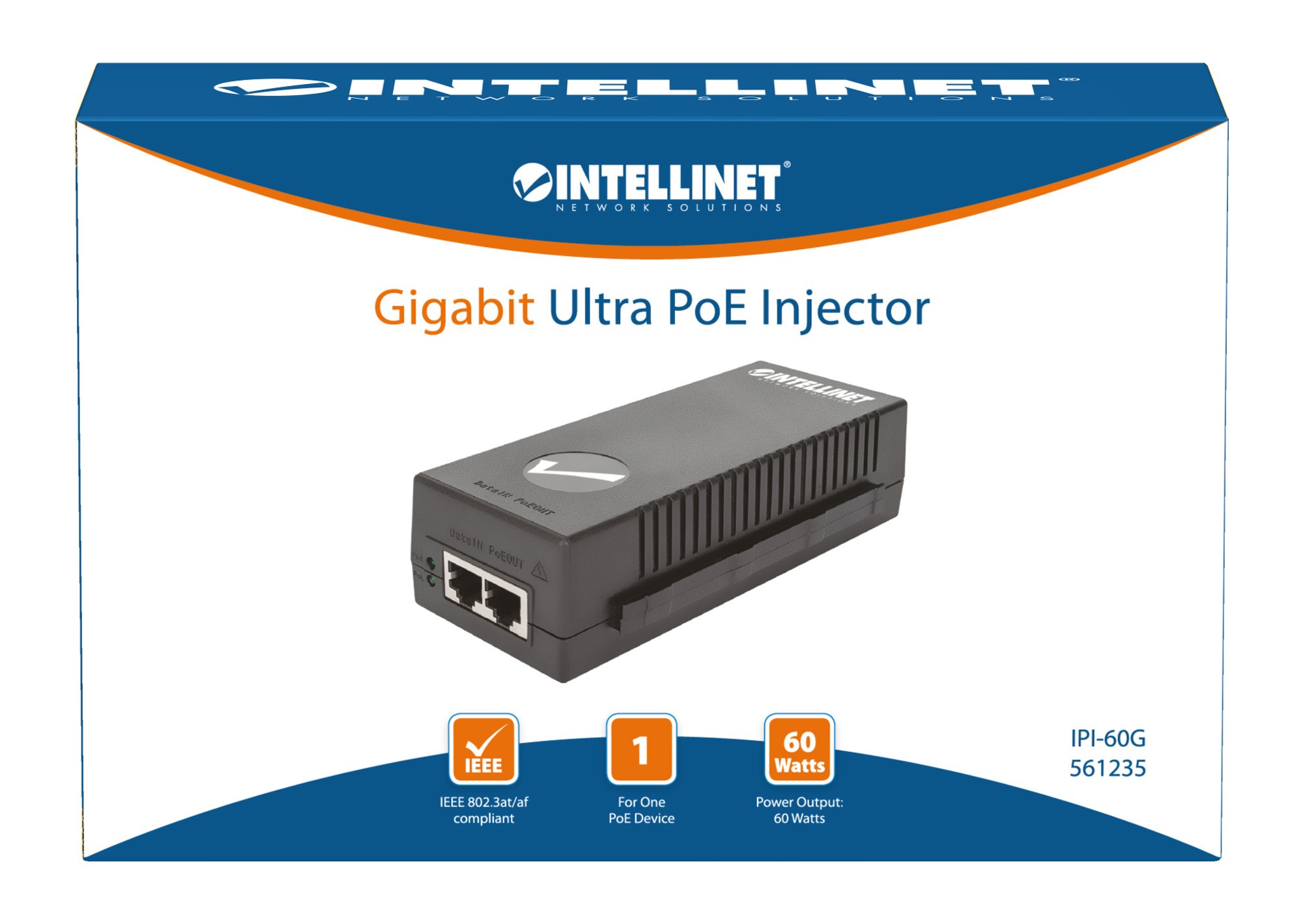 Iniettore Gigabit PoE+ Ultra Power 100m INTELLINET - immagine 8