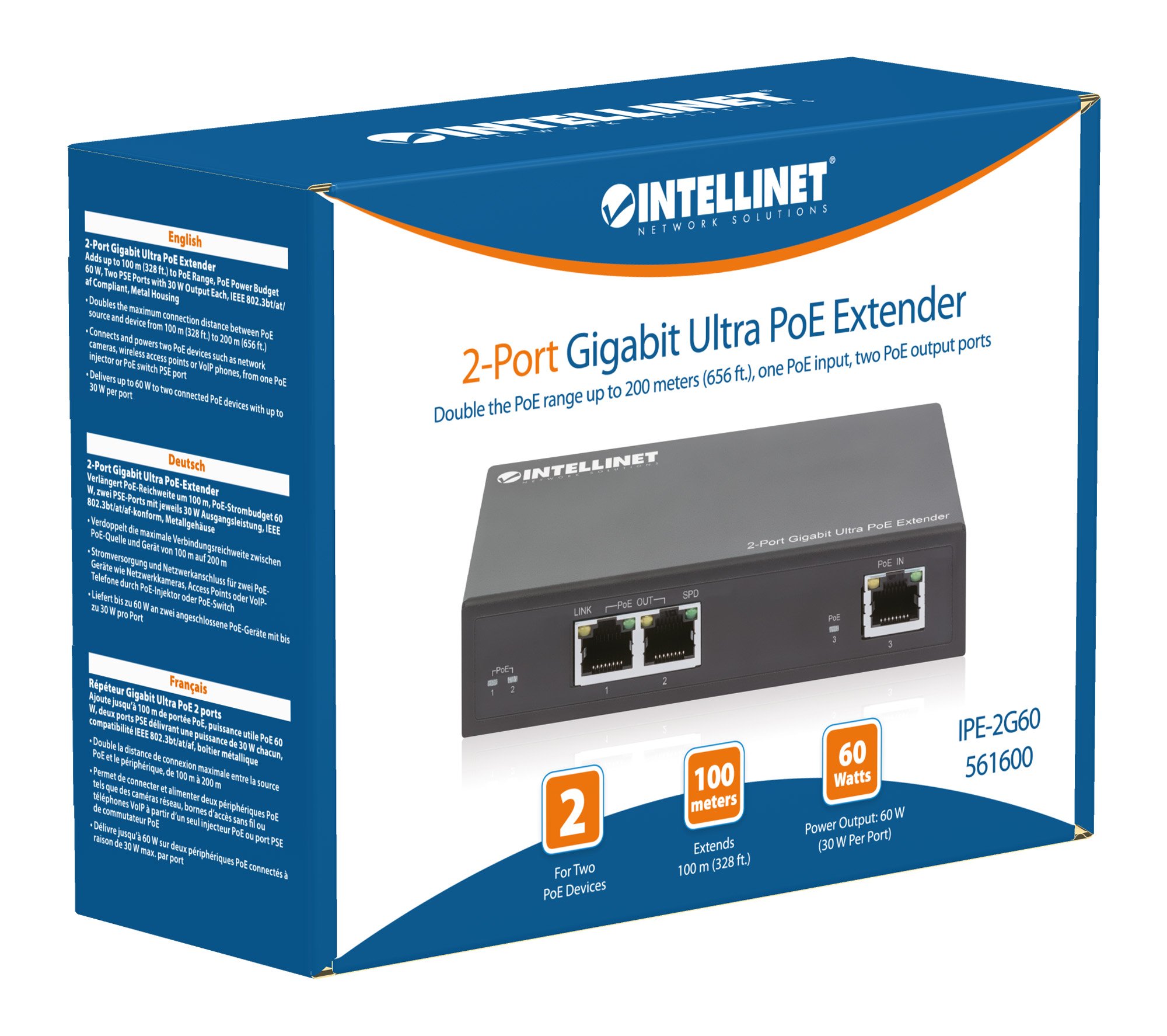 Ultra PoE Extender Gigabit 2 porte INTELLINET - immagine 8