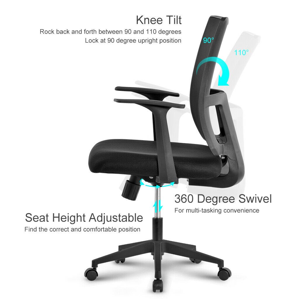 Sedia da Ufficio con Seduta Imbottita e Schienale in Rete TECHLY - immagine 8