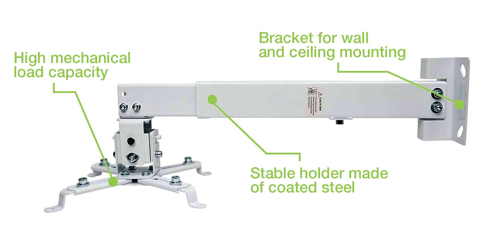 Staffa Universale a Parete-Soffitto per Proiettori Silver TECHLY - immagine 8