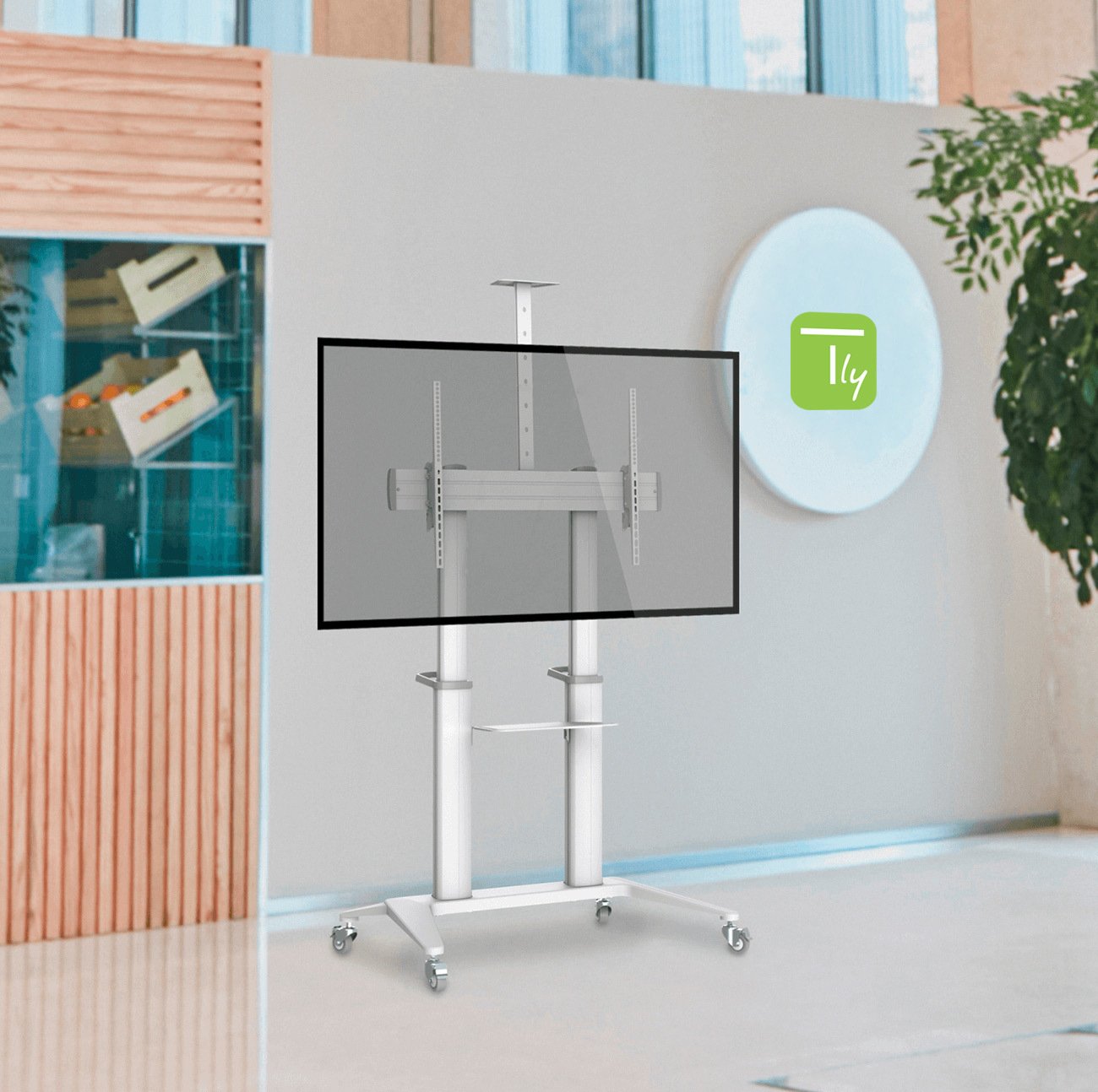 Supporto da Pavimento per TV da 70'' a 120'' Bianco TECHLY - immagine 8