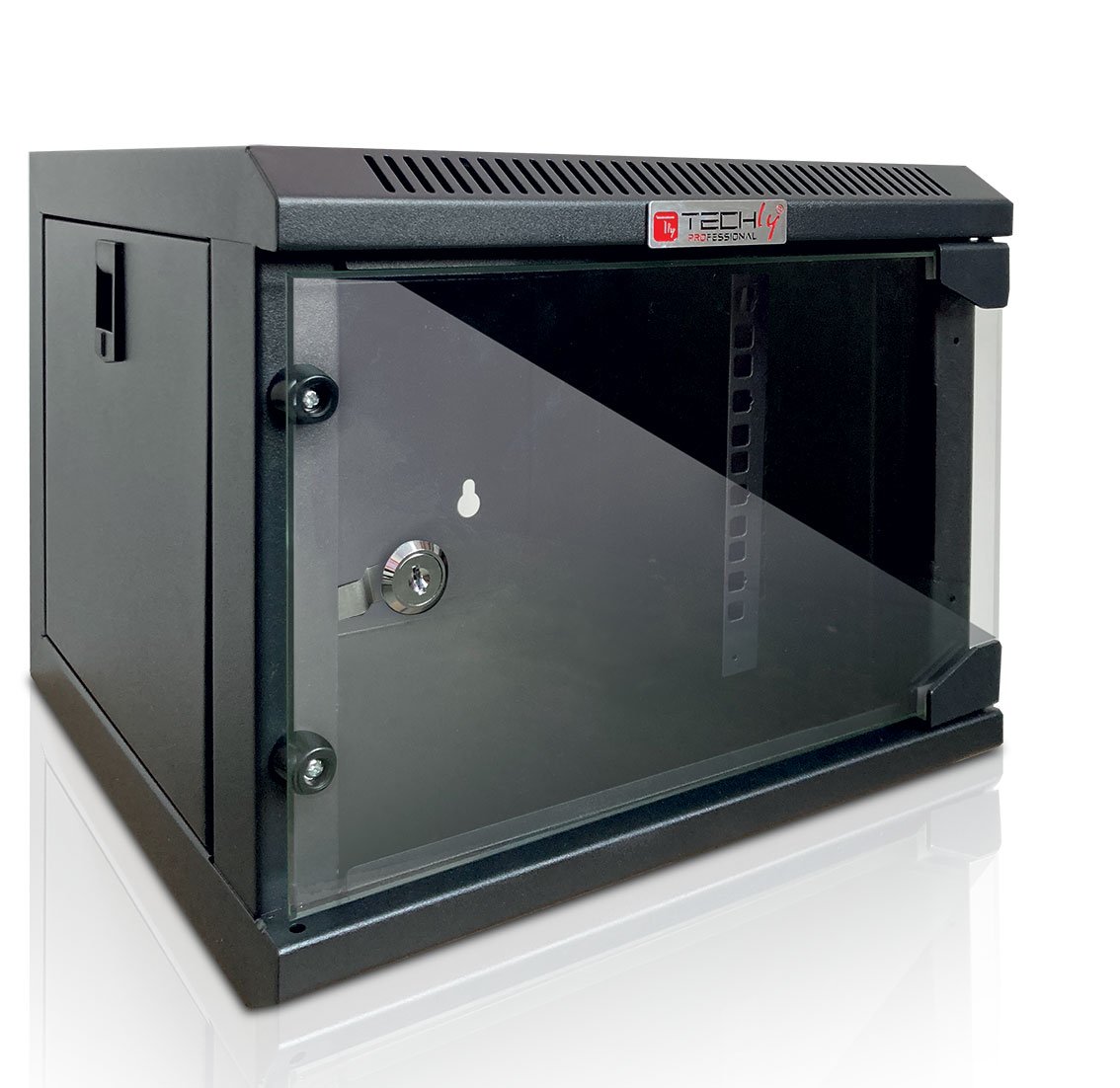 Armadio Rack 10'' a Muro 4 Unit&agrave; Pannelli Asportabili Nero TECHLY PROFESSIONAL