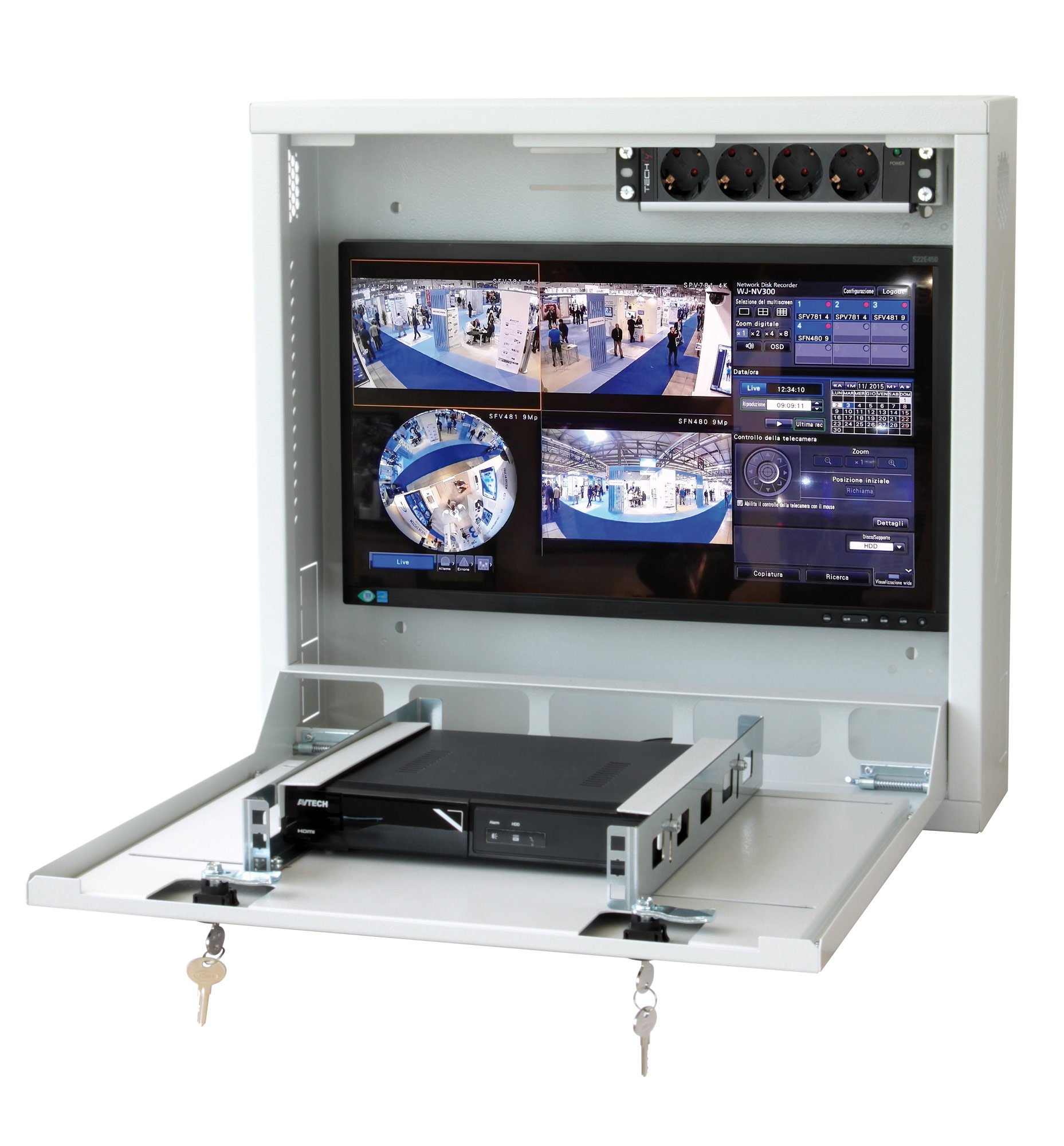 Box di sicurezza per DVR e sistemi di videosorveglianza Bianco RAL9016 TECHLY PROFESSIONAL