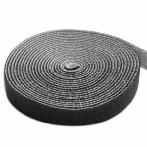 Rotolo di Feltro Adesivo Gestione cavi Lunghezza 4m Larghezza 16mm Nero TECHLY