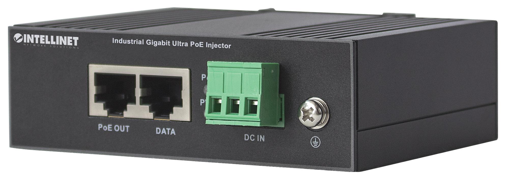 Iniettore Industriale per Guida DIN Gigabit Ultra PoE 60W INTELLINET