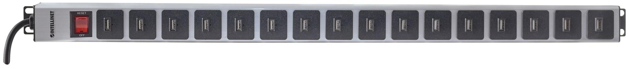 Multipresa per Rack Montaggio Verticale 16 uscite USB tipo A Spina Schuko Angolata INTELLINET