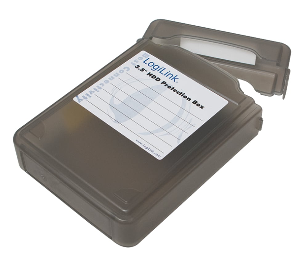 Scatola di Protezione per 1 HDD 3,5'' Nero Trasparente LOGILINK
