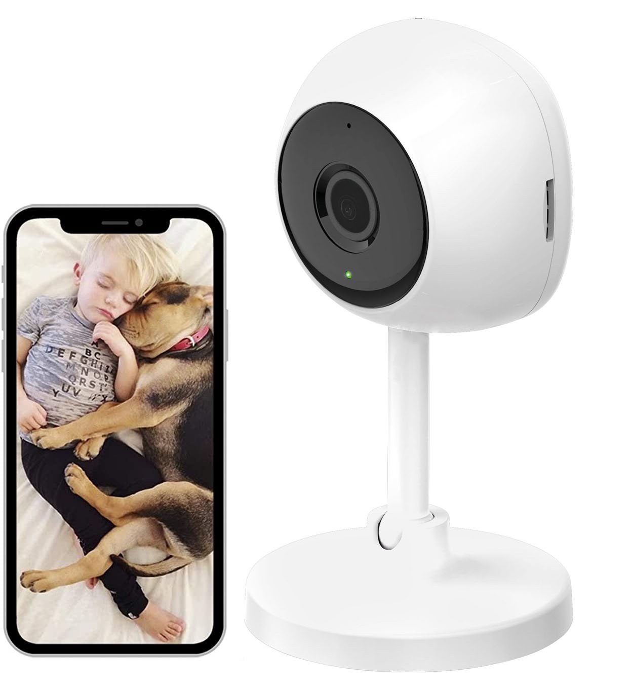 Smart Camera WiFi Full HD 2 MP Controllo Vocale Alexa Google, R4114 WOOX