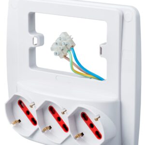 Multipresa da Parete 3 Posti Schuko Bianco ROSI