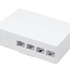 Scatola di connessione indoor FTTH per 4 fibre, 4 adattatori, per guida DIN LOGILINK