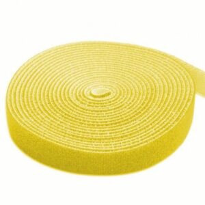 Rotolo di Feltro Adesivo Gestione cavi Lunghezza 4m Larghezza 16mm Giallo TECHLY