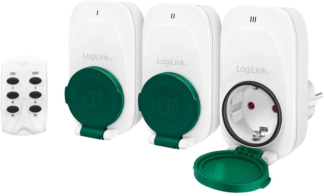 Set Prese con Telecomando fino a 30m 3 prese CEE 7/3 per Esterni IPX4 LOGILINK