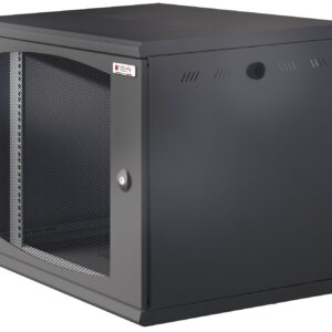 Armadio Rack 19'' a muro 10U sezione unica P 600mm Porta Grigliata Nero TECHLY PROFESSIONAL