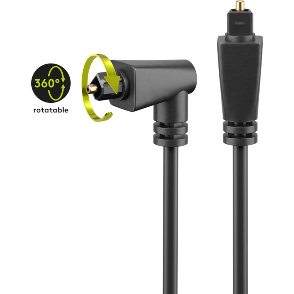 Cavo di Collegamento Audio Digitale Toslink Angolato e Girevole M/M 1m GOOBAY
