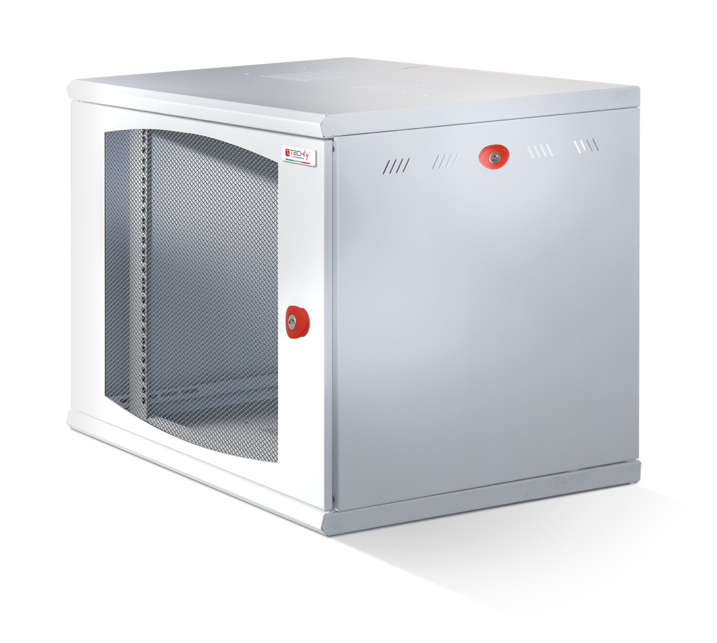 Armadio Rack 19'' a muro 16U sezione unica P.600mm Porta Grigliata Bianco TECHLY PROFESSIONAL