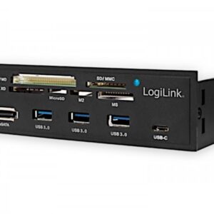 Pannello Frontale 5,25'' Multifunzione con Lettore di Memorie 6 vie LOGILINK