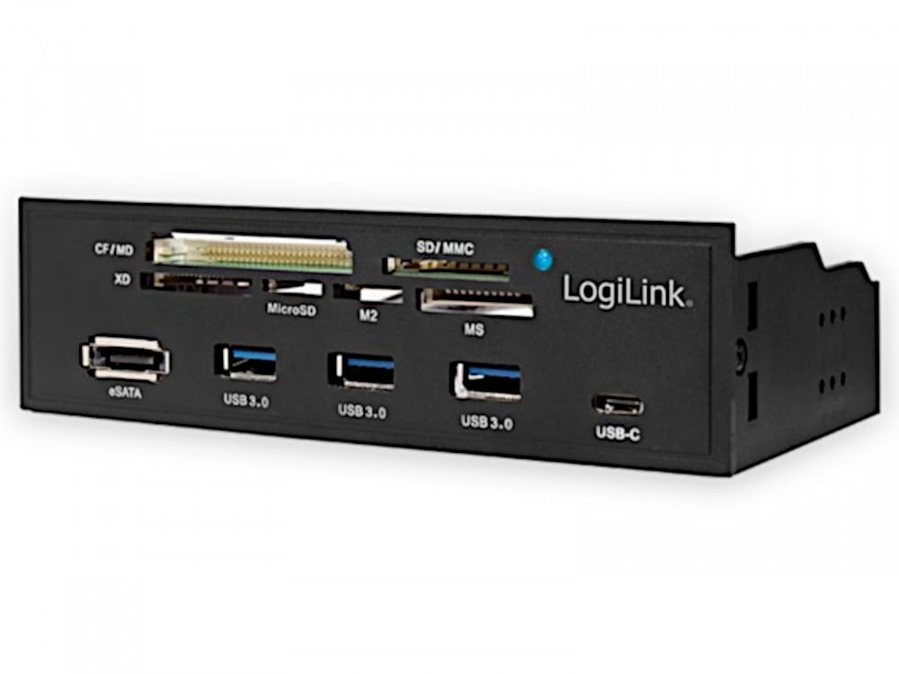 Pannello Frontale 5,25'' Multifunzione con Lettore di Memorie 6 vie LOGILINK