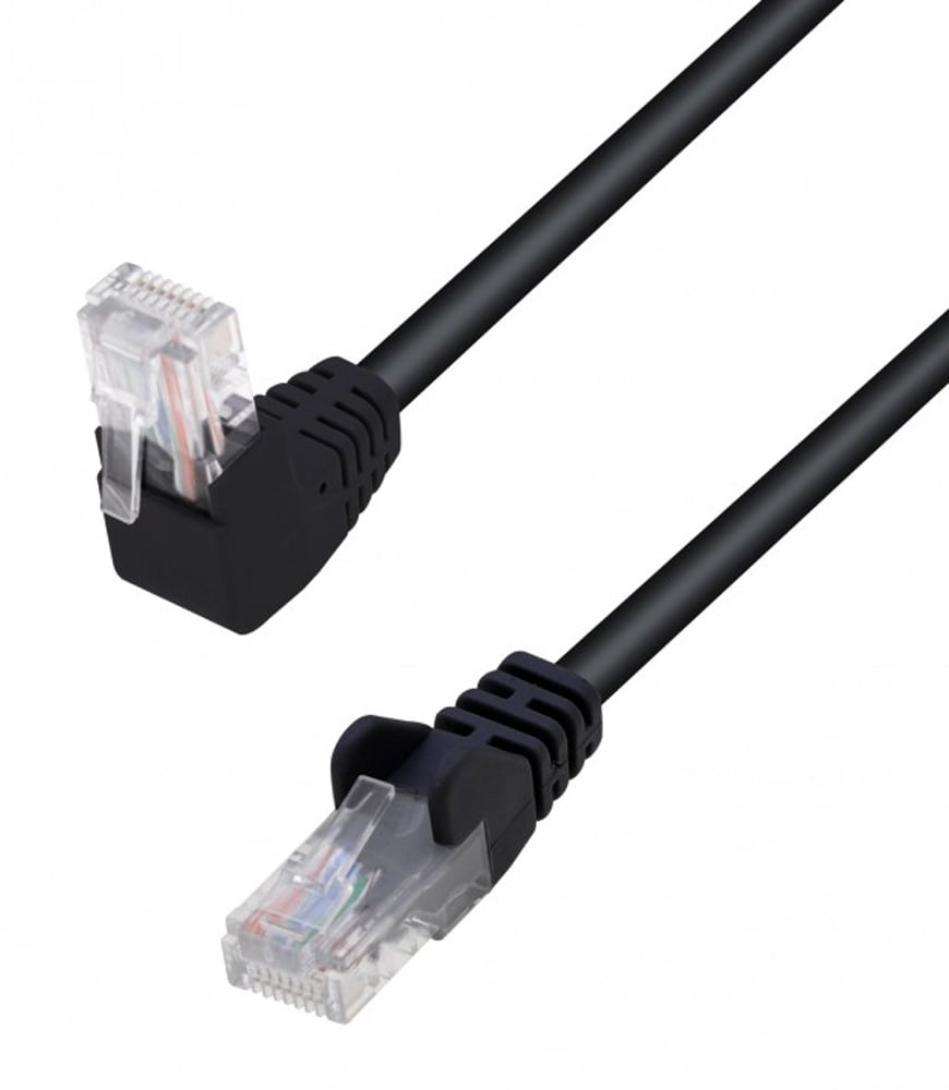 Cavo di Rete Patch Connettore Angolato 90° CCA Cat. 5E UTP 10m Nero TECHLY PROFESSIONAL