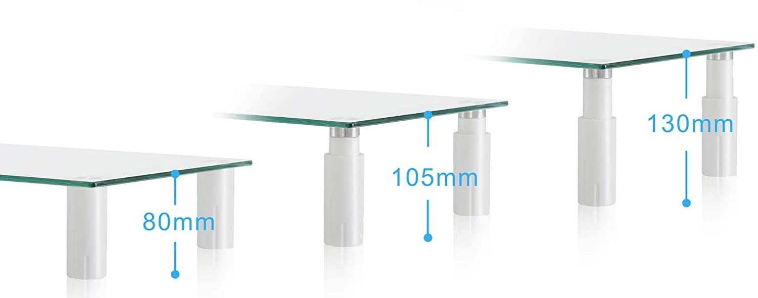 Stand da Scrivania Regolabile Vetro Trasparente per Monitor Notebook TECHLY - immagine 9