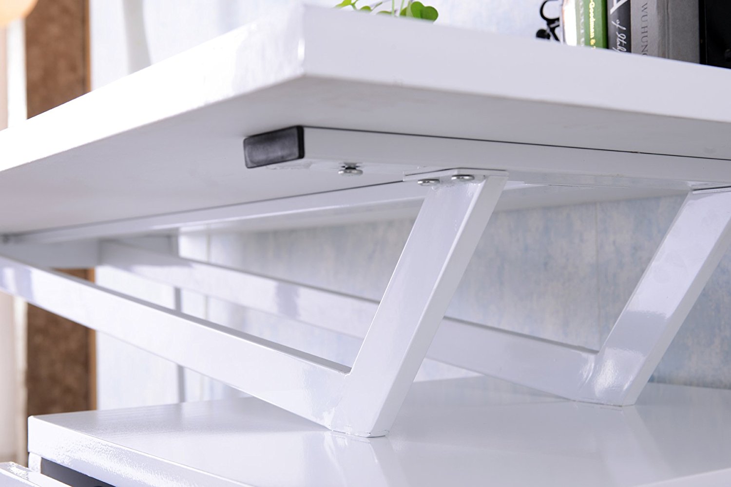 Scrivania per Computer con Tre Cassetti Bianco opaco effetto legno TECHLY - immagine 9