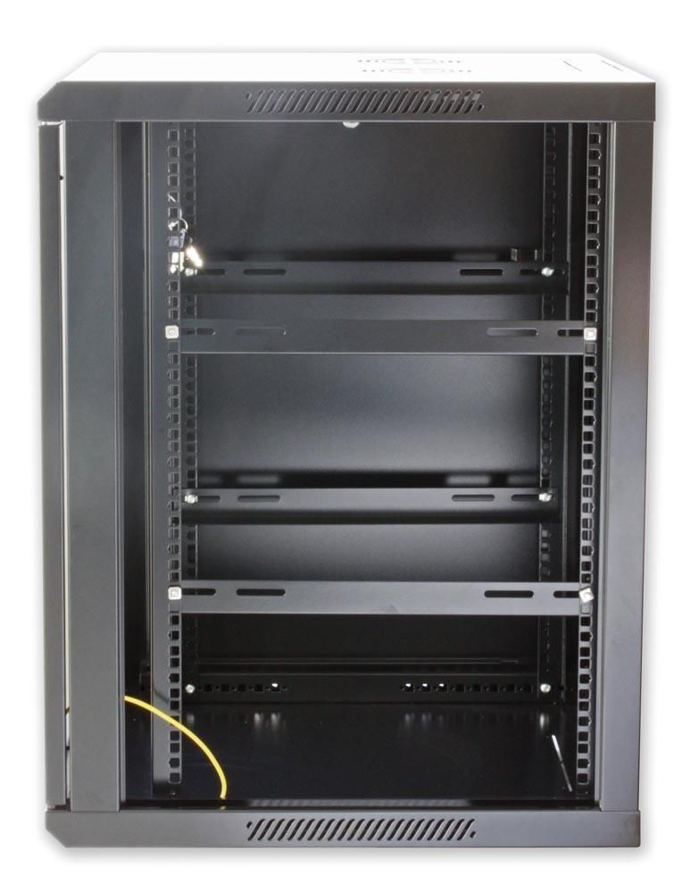 Armadio Rack 19'' a muro 9 unità sezione unica prof. 450 Nero INTELLINET - immagine 9