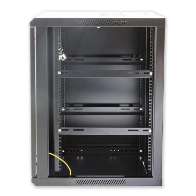 Armadio Rack 19'' a muro 20 unità sezione unica prof. 600mm Nero INTELLINET - immagine 9