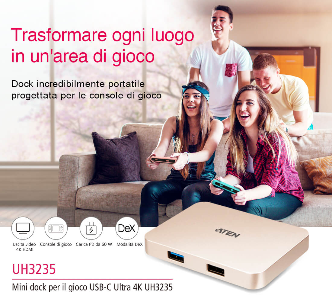 Mini dock ultra USB-C 4K con pass-through dell'alimentazione, UH3235 ATEN - immagine 9