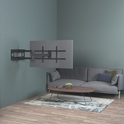 Staffa a Muro Braccio Estensibile fino a 1015 mm per LCD 43-80'' Nero TECHLY - immagine 9