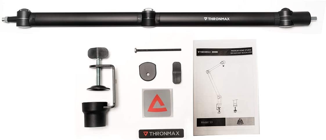 Asta per Microfono con Braccio Regolabile Nero THRONMAX - immagine 9