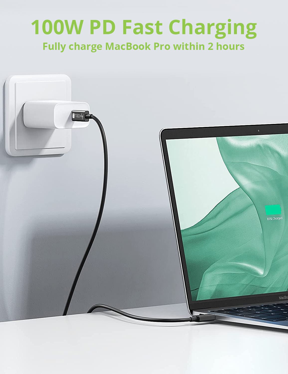 Cavo USB 4 Gen 3 Type-C™ Thunderbolt M/M E-Mark 8K 40Gbps 100W PD 0,8m Nero TECHLY - immagine 8