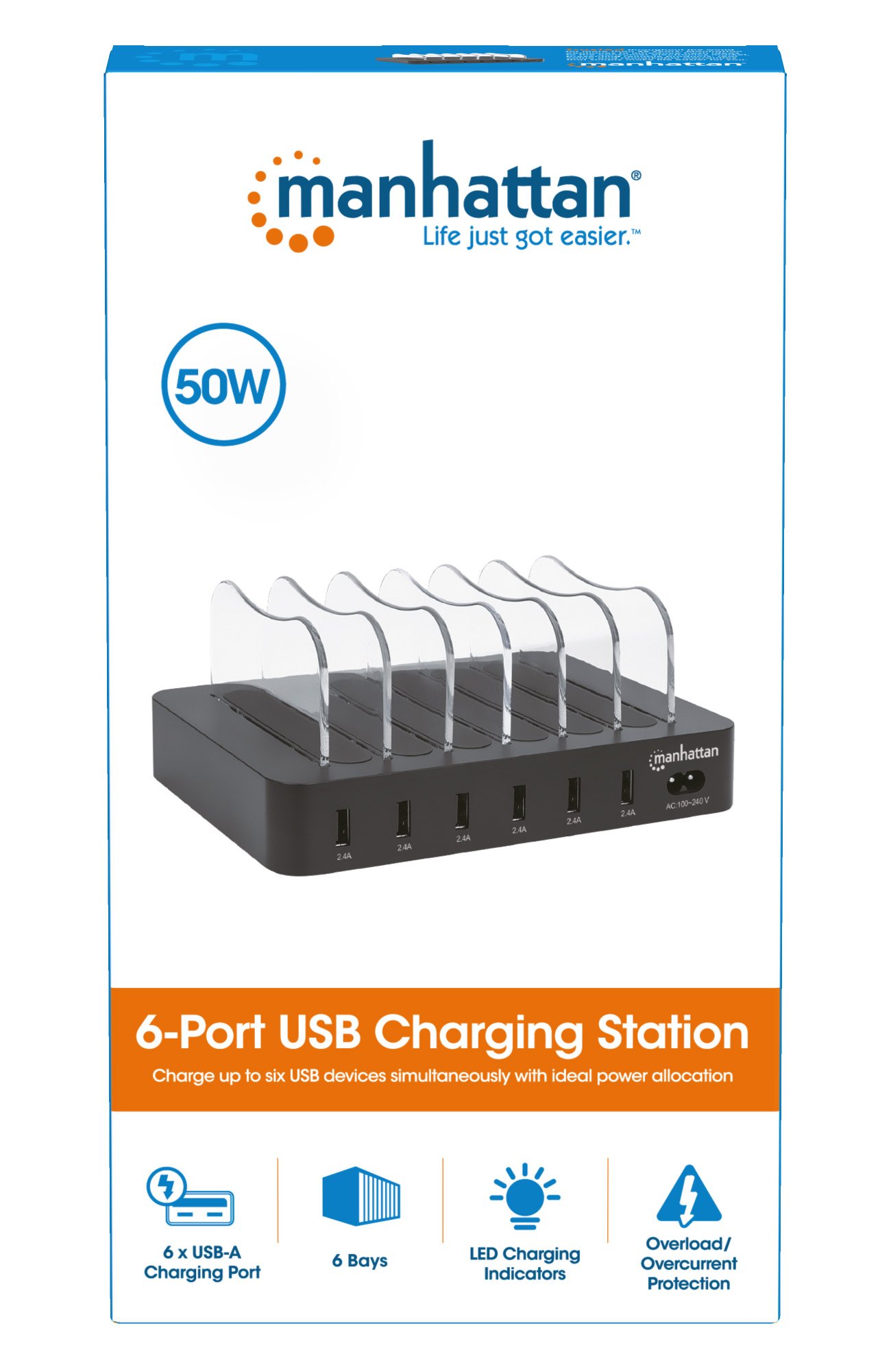 Docking Station Stazione di ricarica 6 porte USB MANHATTAN - immagine 9