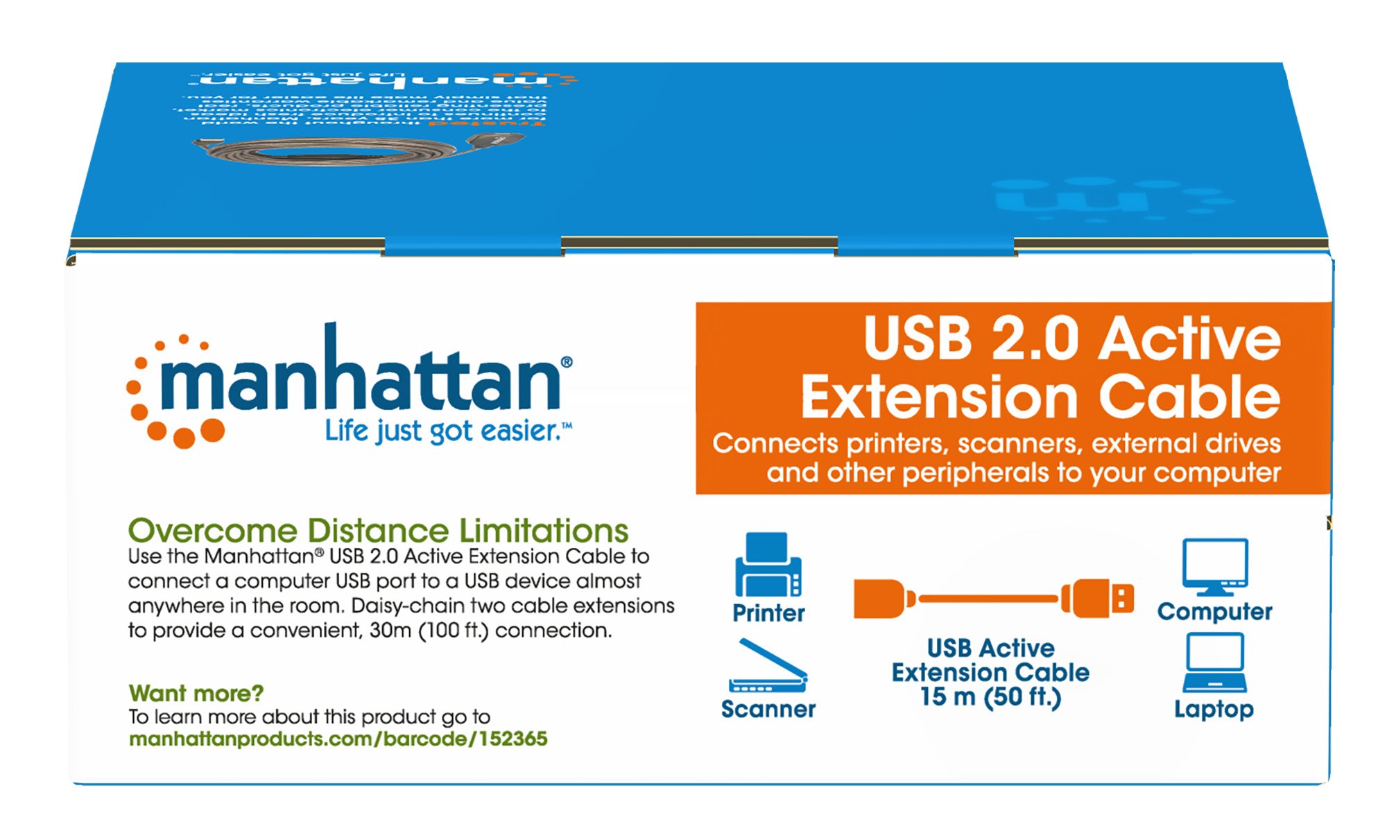 Cavo Prolunga Attivo USB 2.0 Hi-Speed 15 mt MANHATTAN - immagine 9