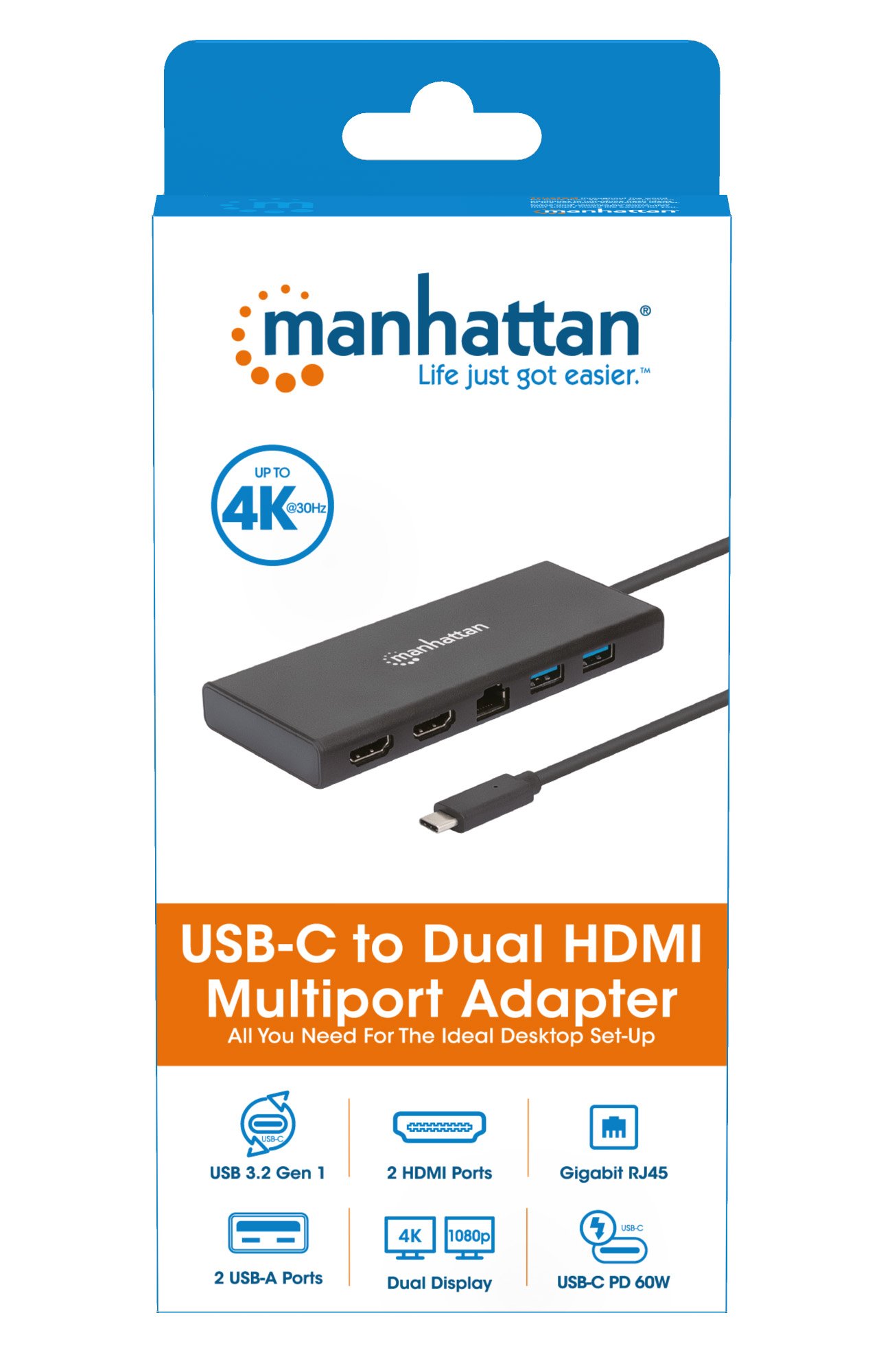 Adattatore USB-C™ SuperSpeed Multiporta a Doppia Porta HDMI MANHATTAN - immagine 9