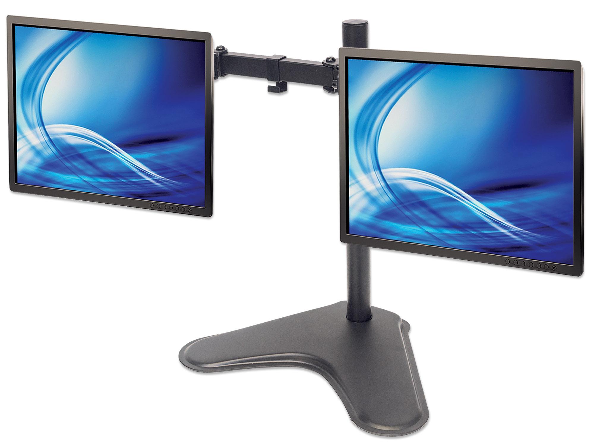 Supporto da Scrivania per 2 Monitor 13-32'' con Base e Doppio Snodo MANHATTAN - immagine 9
