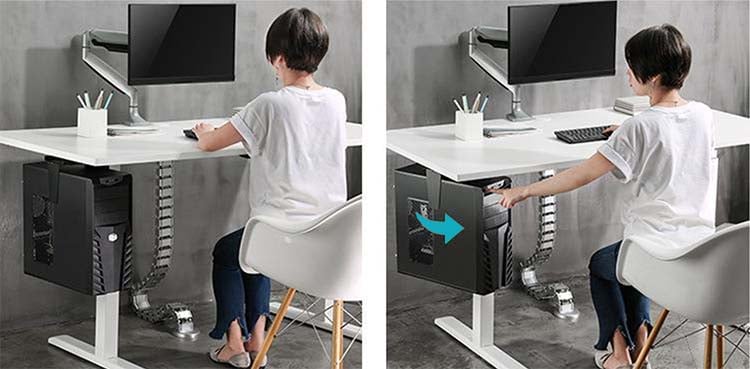 Supporto PC Sotto Scrivania / Parete Regolabile TECHLY - immagine 9