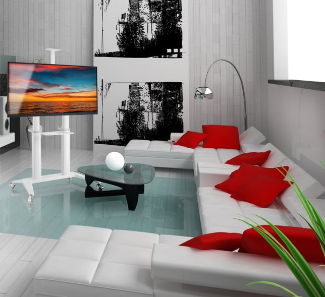 Supporto da Pavimento per TV da 70'' a 120'' Bianco TECHLY - immagine 9