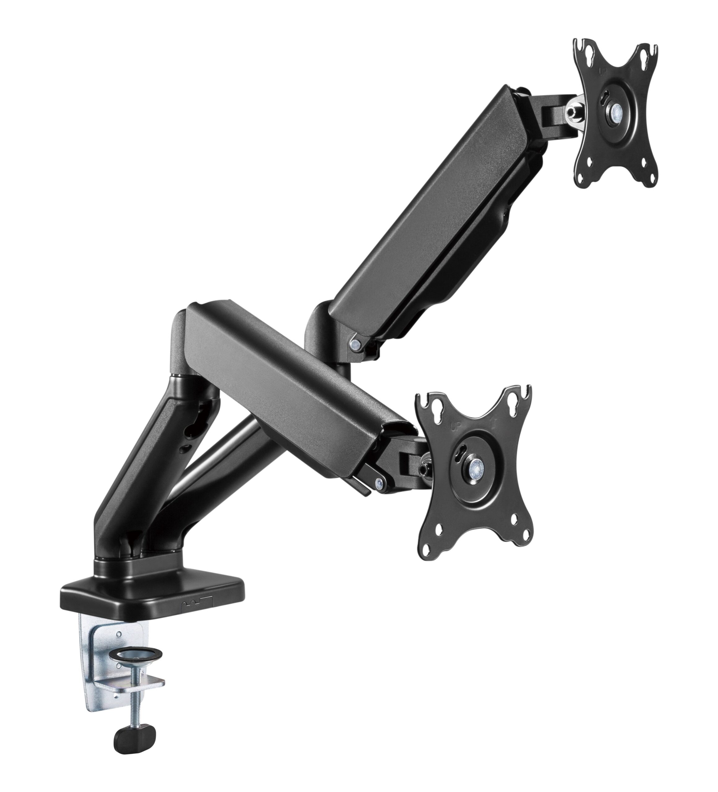 Supporto da Scrivania Doppio Monitor 17-32'' con Molla a Gas Nero TECHLY - immagine 7