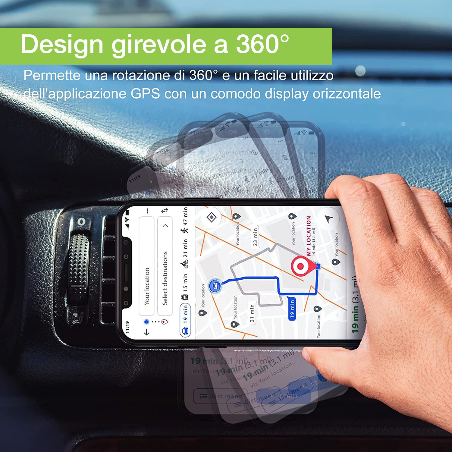 Supporto Magnetico da Auto per Smartphone con Due Placche Metalliche Universali TECHLY - immagine 8