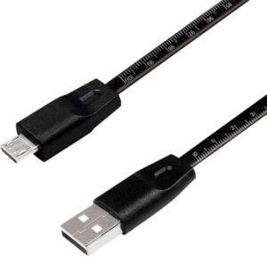 Cavo USB Micro-B Maschio/USB-A Maschio con Misuratore 1m Nero LOGILINK