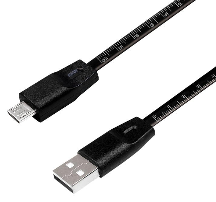 Cavo USB Micro-B Maschio/USB-A Maschio con Misuratore 1m Nero LOGILINK