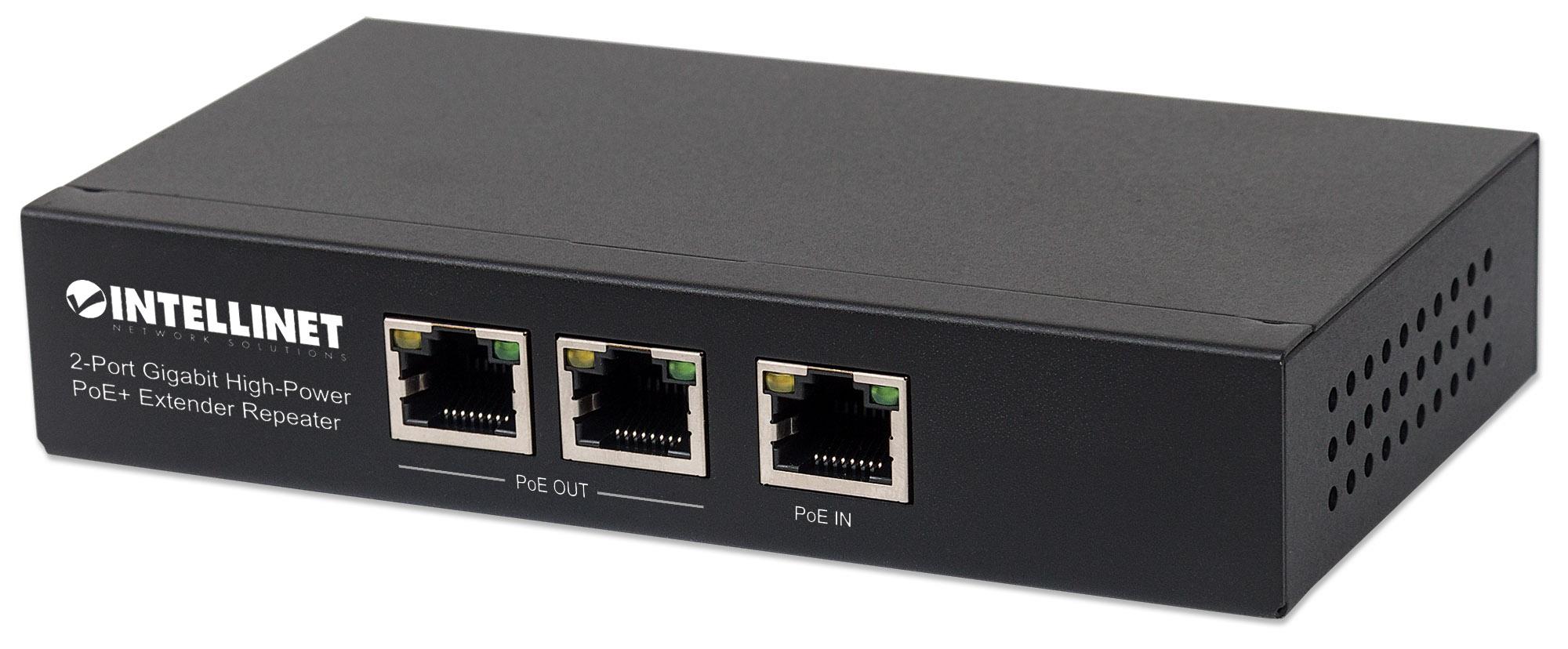 Ripetitore PoE+ Extender ad alta potenza 2 porte Gigabit INTELLINET