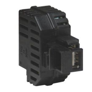 Alimentatore USB 2,1A da incasso con aggancio Keystone nero FME