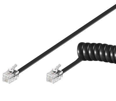 Cavo telefonico spiralato 4mt RJ10 4P4C Nero INTELLINET