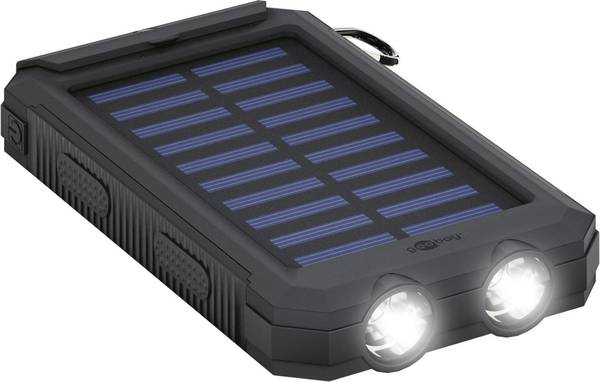 Powerbank Outdoor Energia Solare 8000 mAh con Torcia IP45 2xUSB Nero GOOBAY