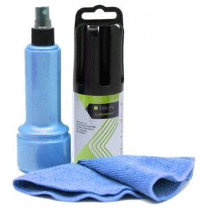 Spray di Pulizia per Monitor LCD con Panno in Microfibra Azzurro TECHLY