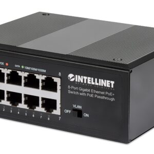 Switch Ethernet Gigabit 8 porte PoE+ con PoE Passante INTELLINET