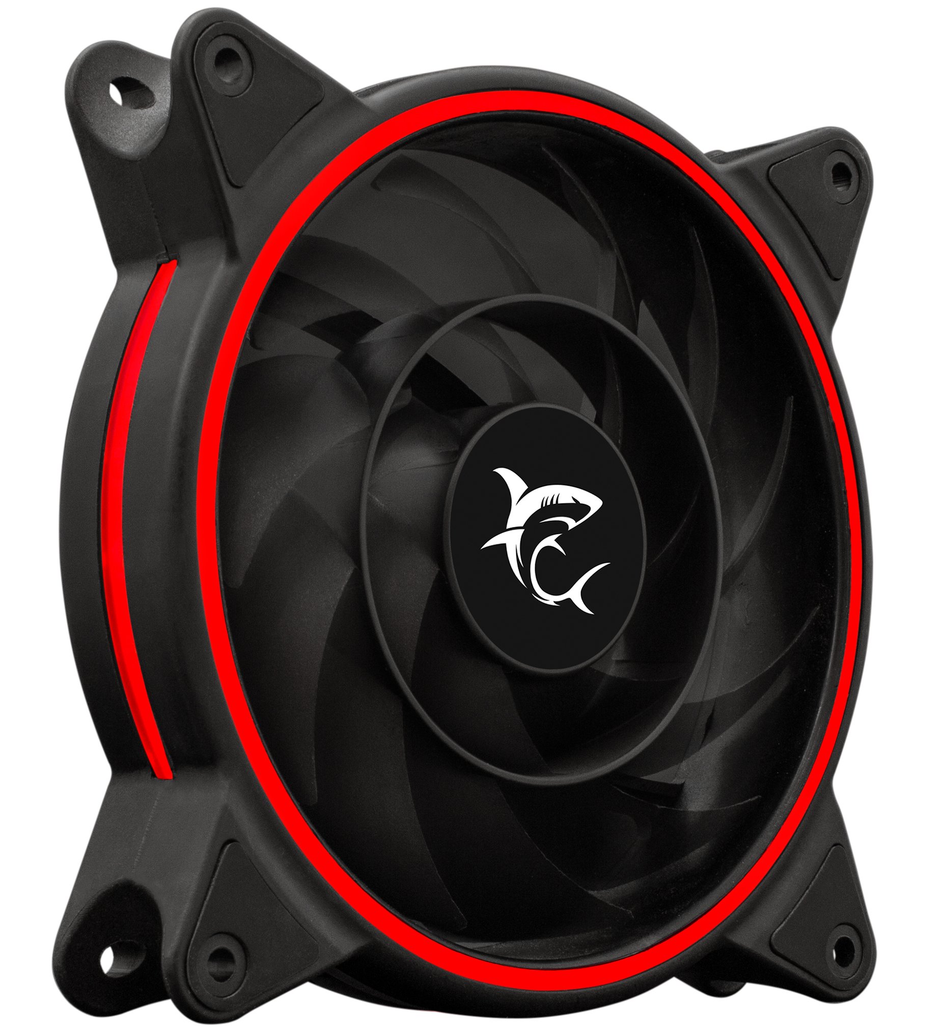 Ventola di Raffreddamento 4pin LED Rosso 120 mm 25dBA Fan PC Gaming WHITE SHARK