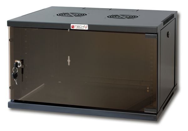 Armadio Rack 19'' a Muro 6U prof. 450 Nero Assemblato TECHLY PROFESSIONAL