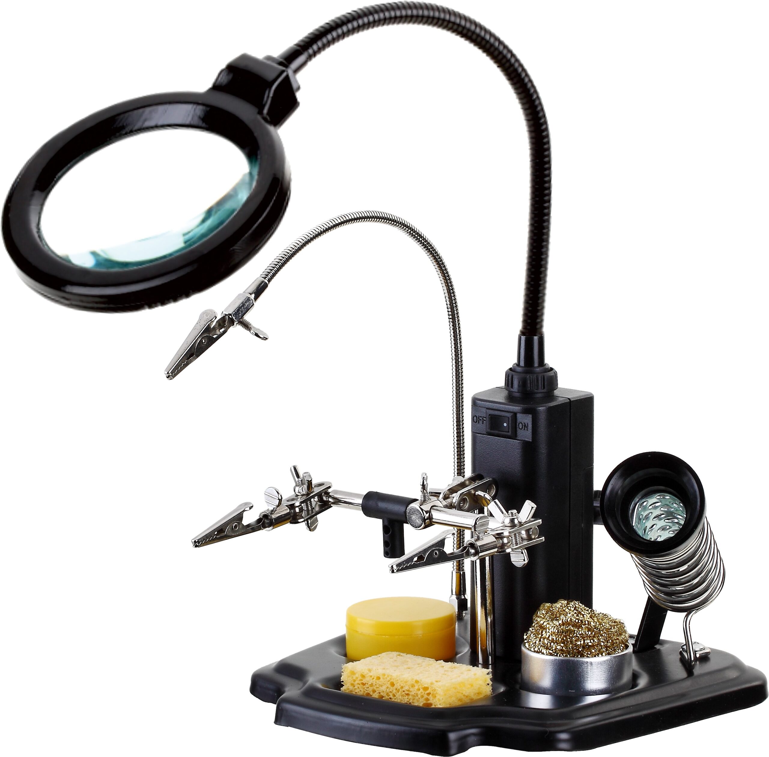 Kit per Saldatura con Lampada LED e lente ingrandimento TECHLY